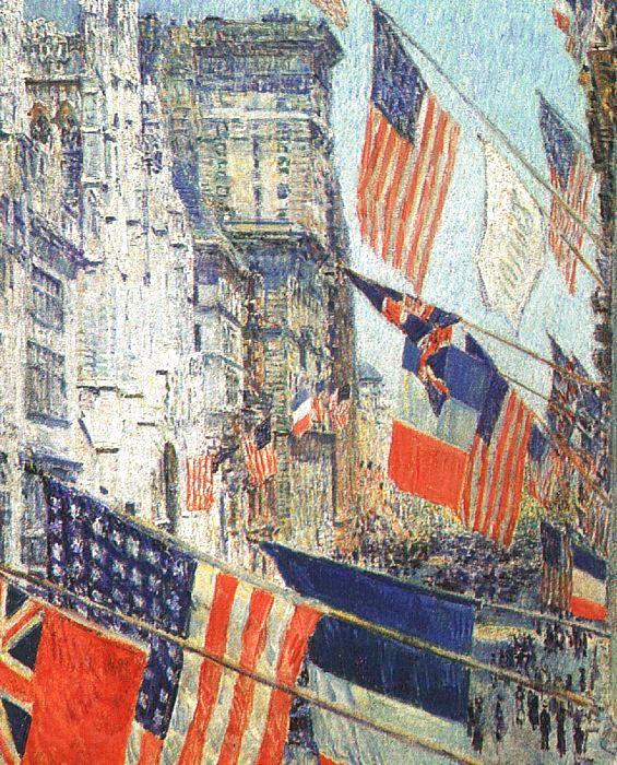 Childe Hassam Allies Day in May 1917 France oil painting art
